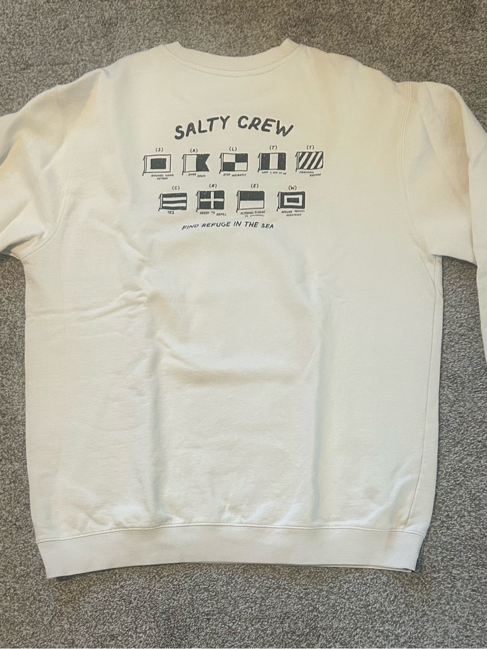 Salty Crew Call Sign Cream Graphic Crewneck Sweatshirt XL